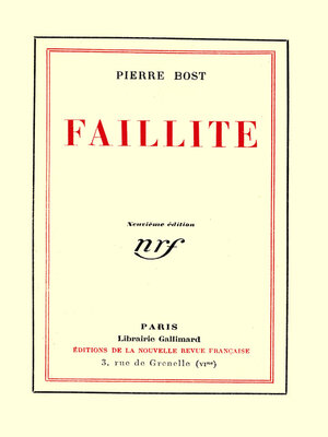 cover image of Faillite